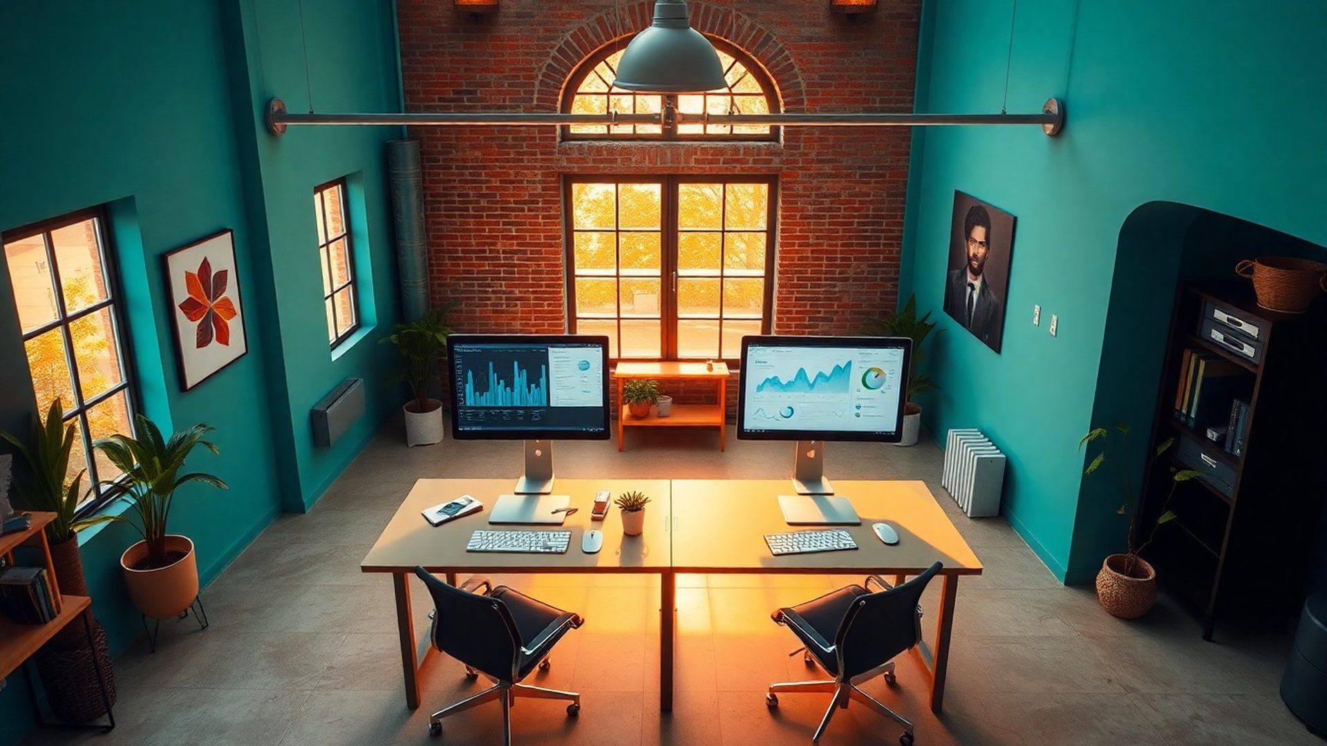 Studio di Casa Bruno a Modena con dashboard analitiche sui monitor